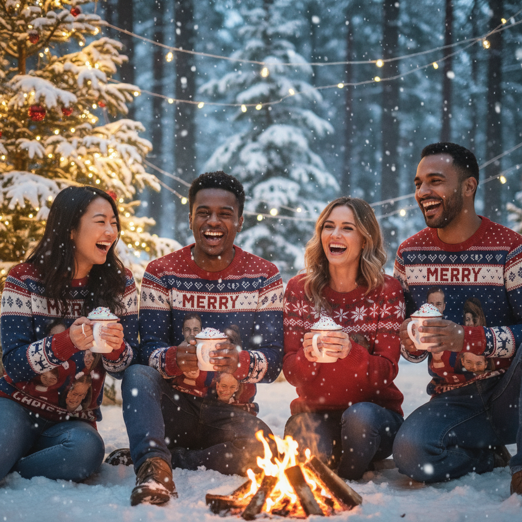 Camiseta/Suéter Navideño (Familiar personalizable).